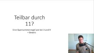 Zahl teilbar durch 3, 9 oder 11? Quersummenregeln + Beweis
